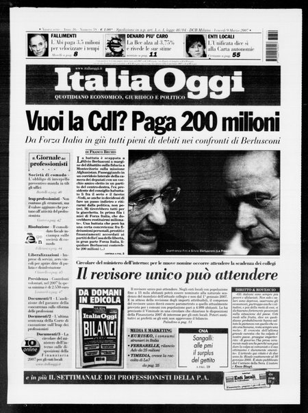 Italia oggi : quotidiano di economia finanza e politica